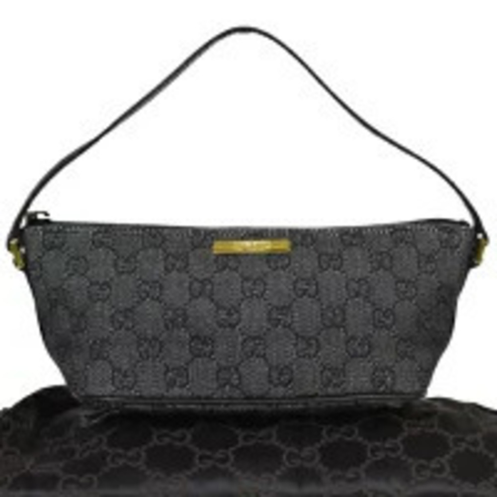 Gucci Handbag GG Black Canvas Leather